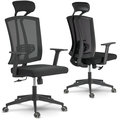 Fotel biurowy obrotowy, krzesło biurowe mikrosiatka SOFOTEL Karun, czarny, 125x66x66 cm - SOFOTEL