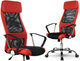 Fotel biurowy obrotowy krzesło biurowe mikrosiatka SOFOTEL Rio, czerwony - SOFOTEL