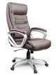 Fotel biurowy obrotowy, krzesło biurowe, skórzany, brązowy, Sofotel - EAGO