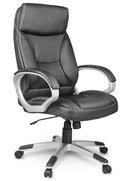 Fotel biurowy obrotowy krzesło biurowe skórzany SOFOTEL EG223, czarny  - EAGO