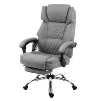 Fotel biurowy obrotowy MASTER z podnóżkiem i masażerem - szary MATERIAŁ KO32SZ