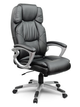 Fotel biurowy, obrotowy, skórzany, krzesło, komfort, czarny, Sofotel - EAGO