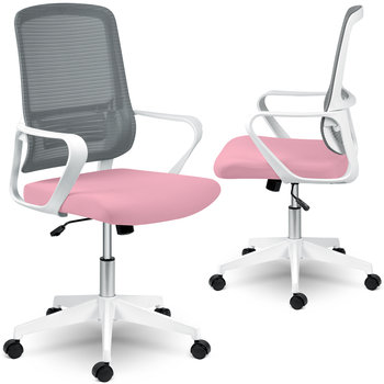 Fotel Biurowy Obrotowy Z Mikrosiatki Krzesło Biurowe Obrotowe Sofotel Wizo Różowy - SOFOTEL
