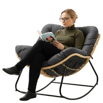 Fotel Bujany Ogrodowy na Taras rattanowy Leżak kokon Bujak Leżanka PODUSZKA LAZYhome