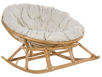 Fotel bujany rattanowy naturalny z jasnobeżowym ORVIETO