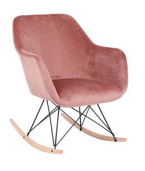 Fotel bujany, tapicerowany Paul velvet różowy - exitodesign