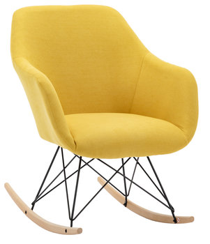 Fotel bujany, tapicerowany Paul żółty - exitodesign