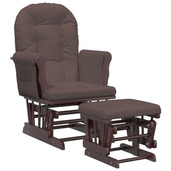 Fotel bujany z podnóżkiem - brązowy, 70x72x107 cm - Zakito Europe