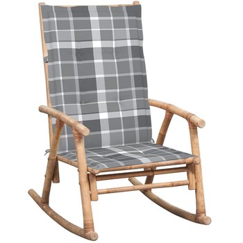 Fotel bujany z poduszką, bambusowy - vidaXL