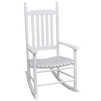Fotel bujany z wygiętym siedziskiem VIDAXL, biały, 60,5x82x114 cm - vidaXL