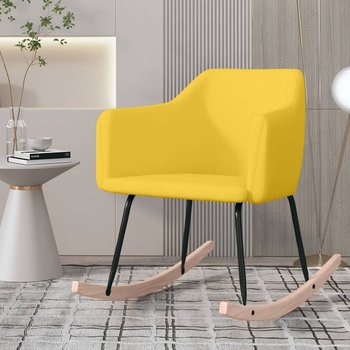 Fotel bujany, żółty, tapicerowany tkaniną - vidaXL