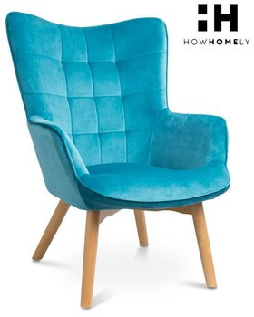 Fotel DEKORACJADOMU Grella, niebieski, 62x54 cm - DekoracjaDomu.pl