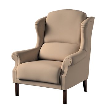 Fotel DEKORIA Cotton Panama, szary brąz, 85x74x107 cm - Dekoria
