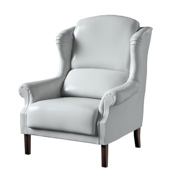 Fotel DEKORIA Damasco, gołębi srebrny gładki, 85x74x107 cm - Dekoria