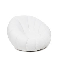 Fotel DOUILL obrotowy do salonu w tkaninie TEDDY 94x88x62 cm ecru HOMLA