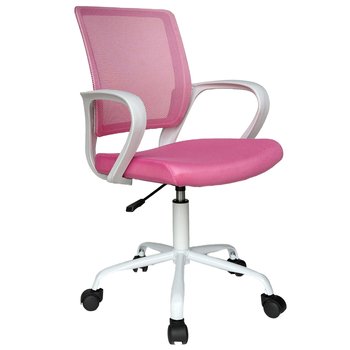Fotel dziecięcy FD-6 materiałowy - Biały-Różowy - FABRYKA MEBLI AKORD
