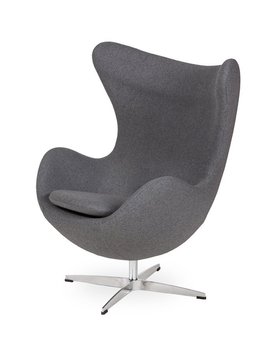 Fotel EGG CLASSIC grafitowy szary.4 - wełna, podstawa aluminiowa - King Home