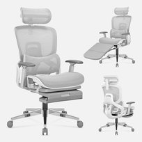 Fotel ergonomiczny biurowy Mark Adler Expert 9.3, Dla osób o wzroście od 155 cm do 195 cm, Ergonomiczna podpora lędźwiowa, Dynamiczne regulowane oparcie, Zagłówek 3D, Podłokietniki 3D