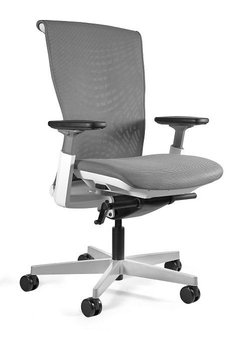 Fotel ergonomiczny, biurowy, mikrosiatka, Reya, biały, szary - Unique