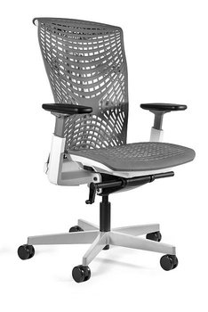 Fotel ergonomiczny, biurowy, Reya, Elastomer TPE-8, biały, szary - Unique