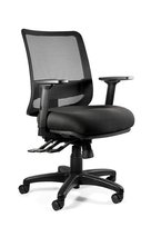 Fotel ergonomiczny, do biura, mikrosiatka, Saga Plus M, czarny
