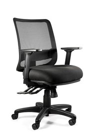 Fotel ergonomiczny, do biura, mikrosiatka, Saga Plus M, czarny-Zdjęcie-0