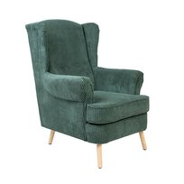 Fotel FOSSBY FASO sztruksowy zielony 86x85x108 cm HOMLA
