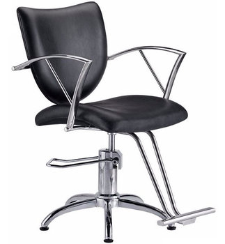 Fotel fryzjerski Alis czarny hydrauliczny obrotowy podnóżek do salonu fryzjerskiego krzesło fryzjerskie - ENZO