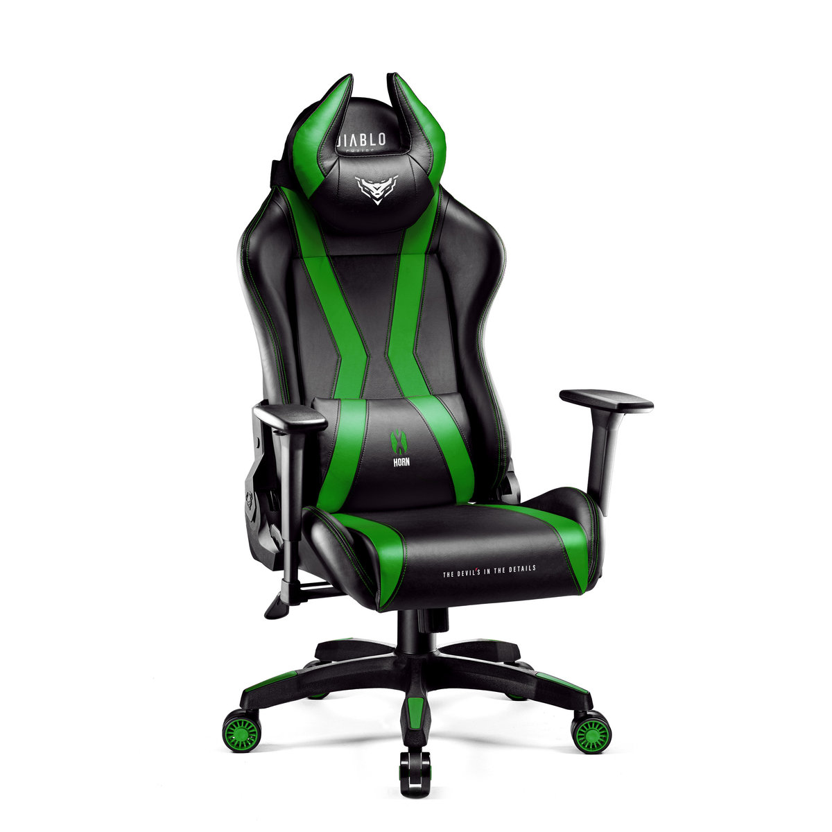 Fotel gamingowy Diablo X-Horn 2.0 czarno-zielony Normal Size-Zdjęcie-0