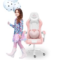 Fotel Gamingowy dla Dzieci Hell's Chair Rainbow Kids Pink- White różowy  2.0