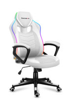 Fotel Gamingowy fotel obrotowy Huzaro Force 2.5 RGB Carbon White Mesh, biały z podświetleniem