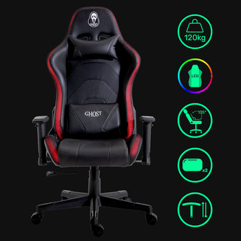 Fotel gamingowy Ghostchairs XI RGB LED Krzesło do biurka biurowe fotele biurowy obrotowe Krzesło dla graczy z regulacją wysokości o ergonomiczny design - GHOST