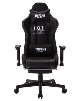 Fotel  Gamingowy gracza Infini series No.16 BLACK, krzesło gamingowe z podnóżkiem - Infini