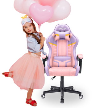 Fotel gamingowy Hell's Chair HC- 1004 KIDS Różowy Colorful - Hells