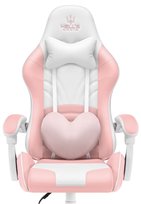 Fotel Gamingowy Hell's Chair Rainbow Pink- White Różowy  2.0