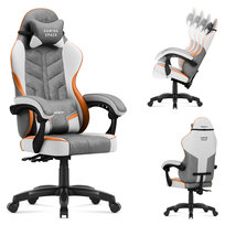 Fotel GAMINGOWY Huzaro Force 2.7 Grey, Welurowy, Stalowa rama, 2 poduszki