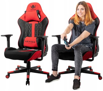 Fotel GAMINGOWY Krzesło Obrotowe KRAKEN HELIOS czerwony czarny - Kraken Chairs