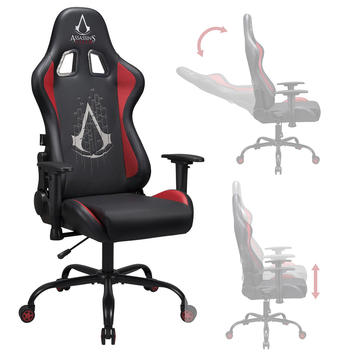 Фото - Комп'ютерне крісло Subsonic Fotel gamingowy regulowany obrotowy  Assasin’s Creed czarno-czerwo 