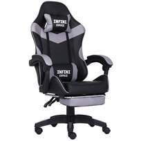 Fotel Gamingowy z podnóżkiem INFINI ESPACE Gray, regulacja oparcia
