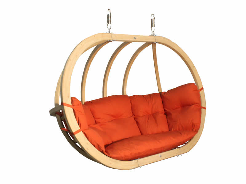 Фото - Садова гойдалка Koala Fotel hamakowy drewniany, Czerwony Swing Chair Double (3) 