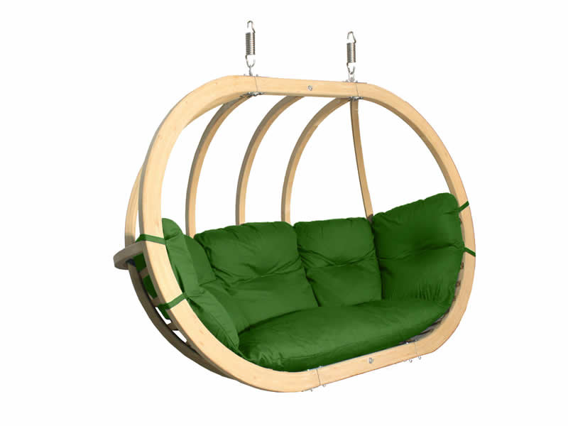 Фото - Садова гойдалка Koala Fotel hamakowy drewniany, zielony Swing Chair Double (3) 