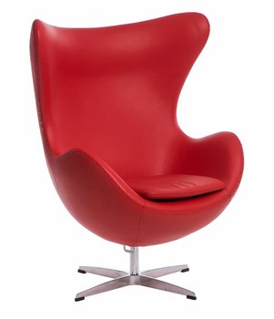 Fotel Jajo czerwona skóra 65 Premium - D2.DESIGN