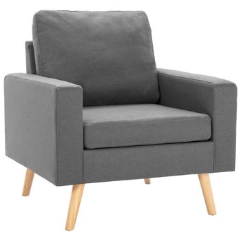 Fotel jasnoszary 77x71x80 cm, tkanina, drewno sosn - Zakito