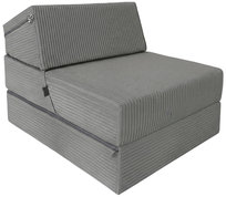 FOTEL KANAPA PUFA MATERAC rozkładany składany SOFA 80x190x15 SZTRUKS szary Extrasen