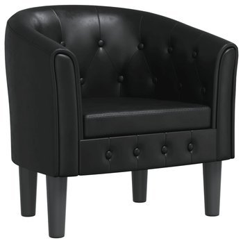Fotel klubowy czarny z guzikami - 70x56x68 cm - Zakito Europe