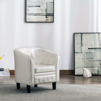Fotel klubowy VIDAXL, biały, 64x67x70 cm - vidaXL