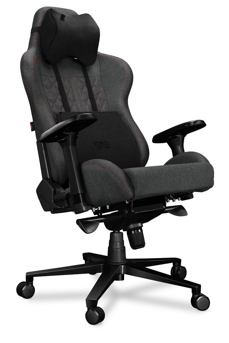 Fotel komputerowy biurowy YUMISU 2050 Gray Red Tkanina-Zdjęcie-0