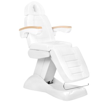 Fotel Kosmetyczny Elektr. Lux Biały / Buk 3M - ACTIVESHOP