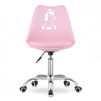 Fotel Krzesło Obrotowe Biurowe Dla Dzieci Różowe - Zolta