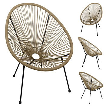 Fotel Krzesło ogrodowe ACAPULCO - Beżowy - Domarex